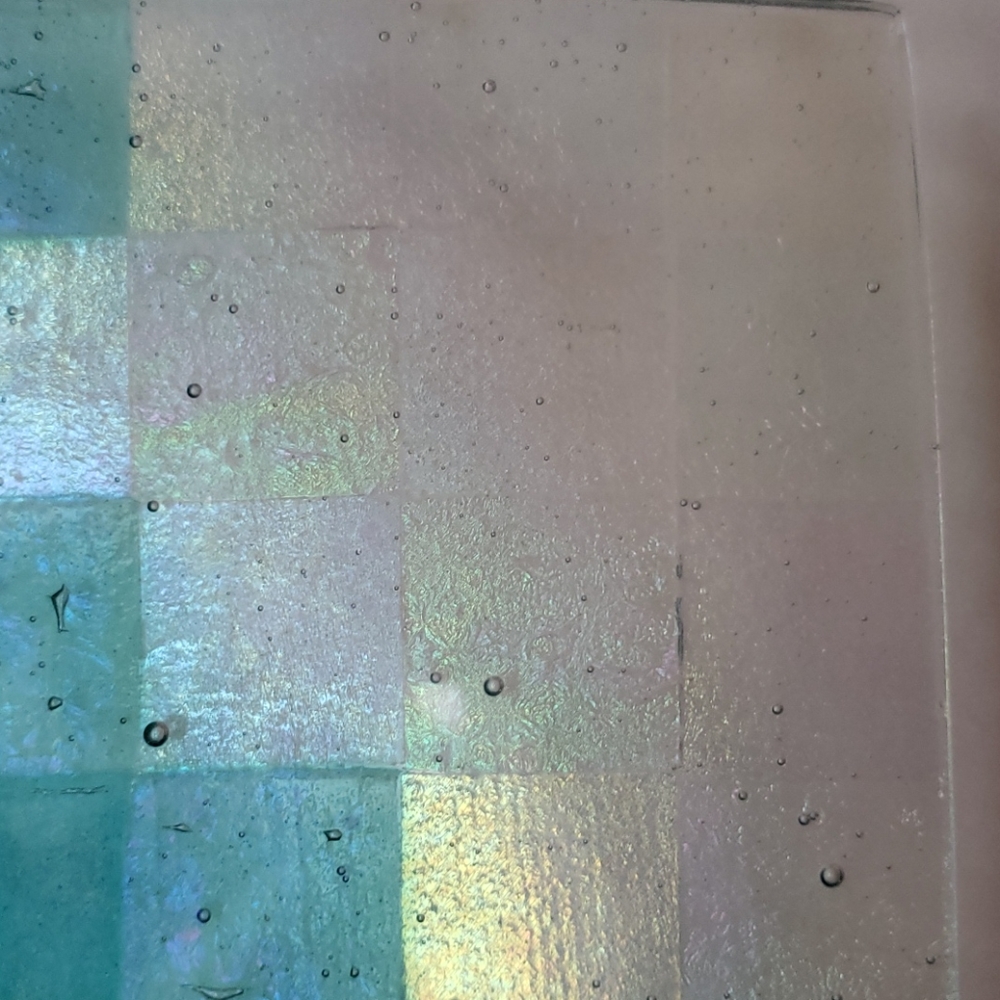 Fused Glass Squares Decorative Plate Platter from Seattle Washington Art Gallery - Picture 12 of 14